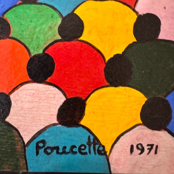 Vintage Nicola Ortis Poucette "Circus" Oil Painting: Naïve-Style French Folk Art - Picture 7 of 14